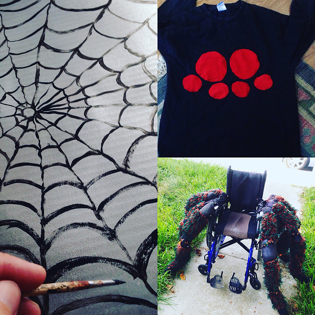 Tarantula wheelchair costume pieces