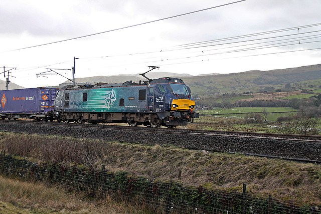 DRS class 88 88008 ARIADNE at Scout Green with 4S43 06.40 Daventry - Mossend Tesco Express 29th February 2020.