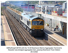 GBRf 66794 hauling aggregates Newhaven Town 29 4 2022 la