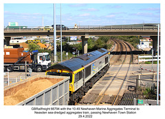 GBRf 66794 hauling aggregates Newhaven Town crossing 29 4 2022