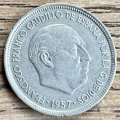 Spanish coin with Francisco Franco