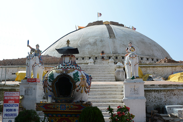 Kathmandu, Boudhanath Temple after Earthquake in 2015