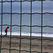 fenced winter beach