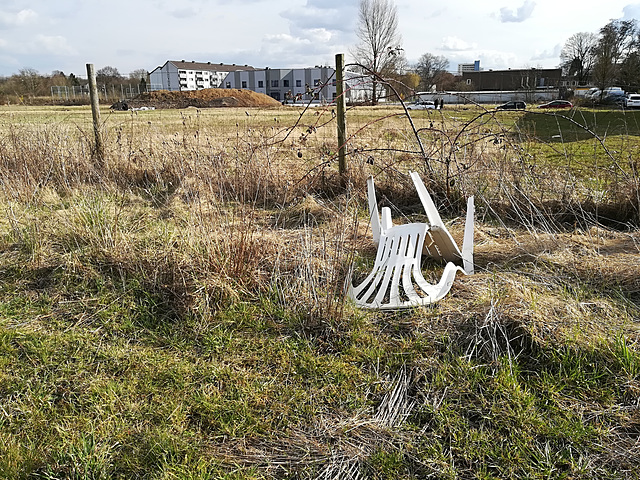 abandoned fence and abandoned chair - HFF