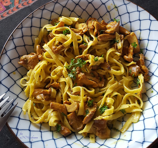 Bandnudeln mit Pfifferlinge - tagliatelle ai finferli