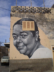 Cesária Évora mural, by Draw.