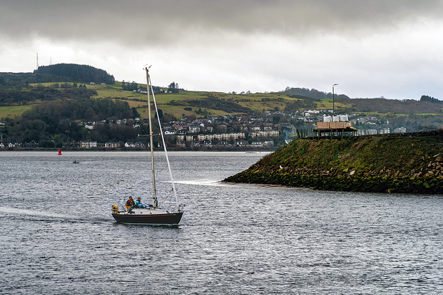 Yacht Entering the River Leven