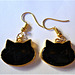 Little black kitty earrings