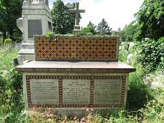 brompton cemetery, london     (149)tiled reredos on annie conybeare +1871 and family tomb