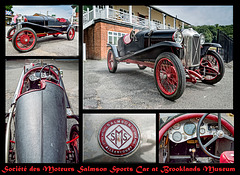 Salmson Gran Sport car at Brooklands Museum a collage