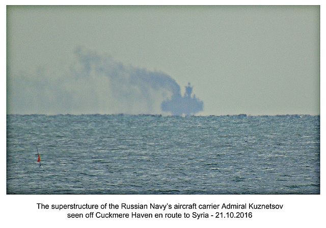 Russian aircraft carrier Admiral Kuznetsov off Cuckmere Haven - 21.10.2016