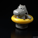 Bade-Hippo mit Schwimmreifen, Plansch-Spielzeug, Kunststoff