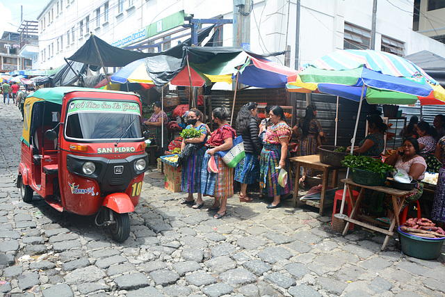 Guatemala, Street Market in the Small Town of San Pedro La Laguna