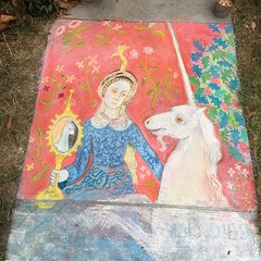 Pandemic chalk: The Lady & The Unicorn 3