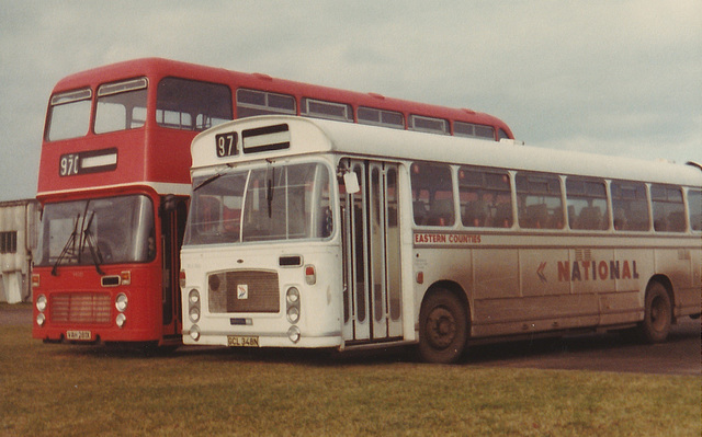 Eastern Counties VAH 281X and GCL 348N - Feb 1982