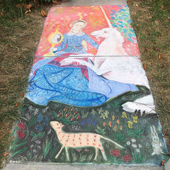 Pandemic chalk: The Lady & The Unicorn 6