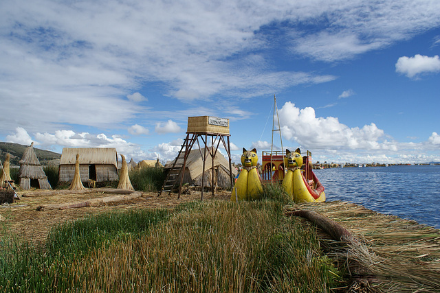 Reed Boat On The Uros Islands