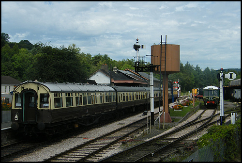 train arriving at Buckfastleigh