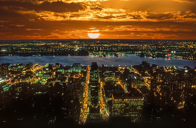 sunset from Empire State Building - 1986