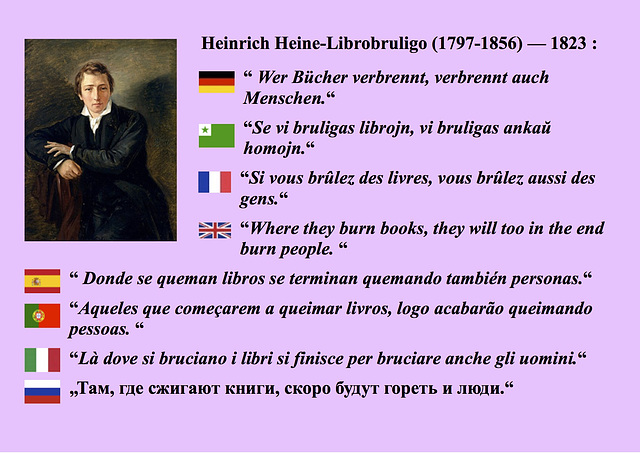Heinrich Heine, autodafé, Librobruligo.