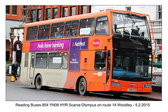 Reading Buses 854 - central Reading - 5.2.2015