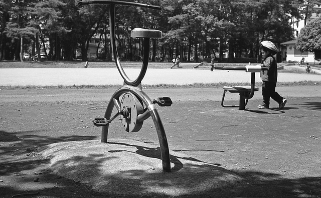 Exercise bike in a park