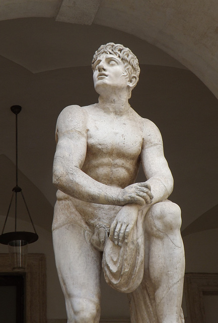 Detail of the Athlete in Repose in the Palazzo Altemps, June 2012