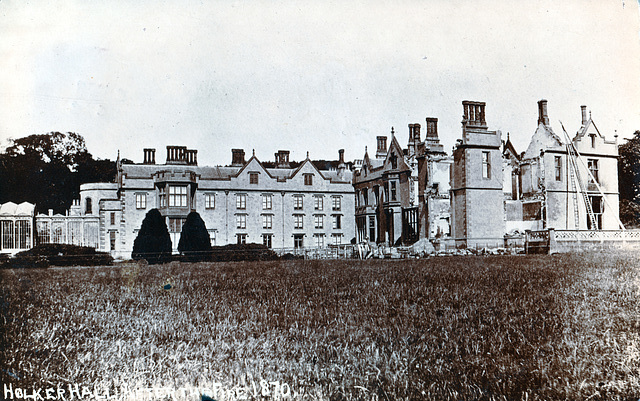 Holker Hall, Cumbria after the fire of 1870
