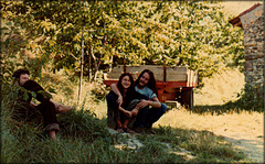 Visan, Vaucluse.  August 1981. Friends.