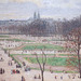Detail of the Garden of the Tuileries: Winter Afternoon by Pissarro in the Metropolitan Museum of Art, July 2018