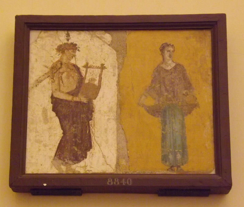 Supplicants and Lyre Player Wall Painting in the Naples Archaeological Museum, June 2013