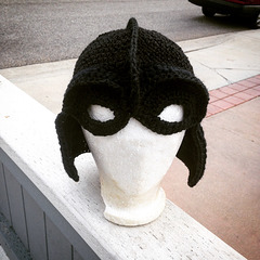 Crocheted Darth Vader hat