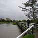The swollen River Trent and the Trent and Mersey Canal meet at Alrewas