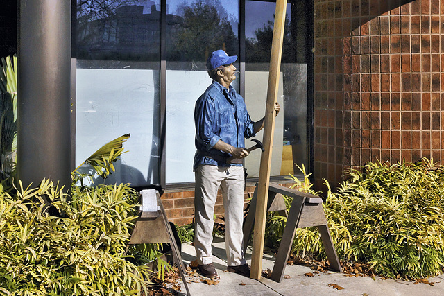 Caution: Man Contemplating Work – Grounds for Sculpture, Hamilton Township, Trenton, New Jersey
