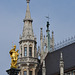 München, Town Hall, Left Corner Turret and Top of Marian Column