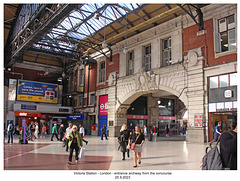 Victoria Station London the entrance archway from inside 25 9 2023