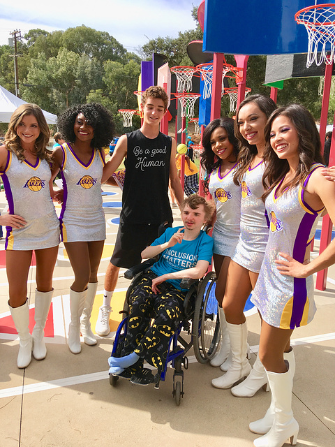 Jake with Lakers Girls