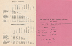 Sutherland Transport and Trading Company 1965/1966 timetable - Page 8 and inside back cover