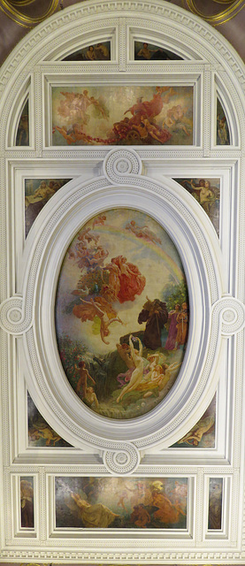 drapers' hall, london city livery company,ceiling of livery hall painted by herbert draper with scenes from the tempest and midsummer night's dream 1903-10