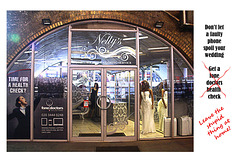 Nelly's Wedding and phone doctor service outside London Bridge Station  - 5.12.2015