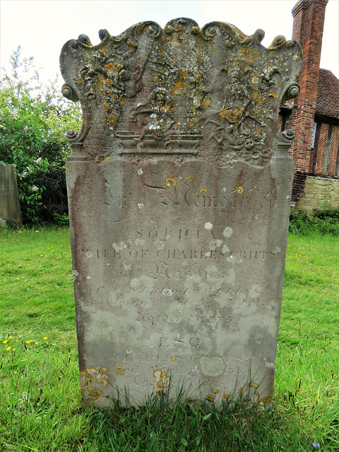 speldhurst church, kent (4)carving of day of judgement on gravestone of sophia cripps +1821, probably by her mason husband charles