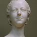 Detail of the Bust of Madame de Pompadour by Pigalle in the Metropolitan Museum of Art, January 2022