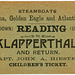 Steamboat Ticket, Reading, Pa., to Klapperthal Pavilion, July 4, 1896