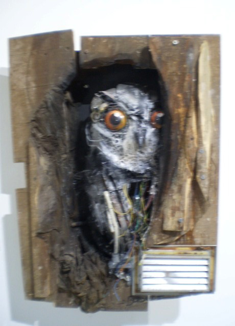 Curious owl, by Bordalo II.
