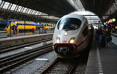 ICE train from Frankfurt arriving in Amsterdam