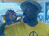 Greg drinking Carib 6