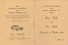 Sutherland Transport and Trading Company 1961-1964 timetable - Cover
