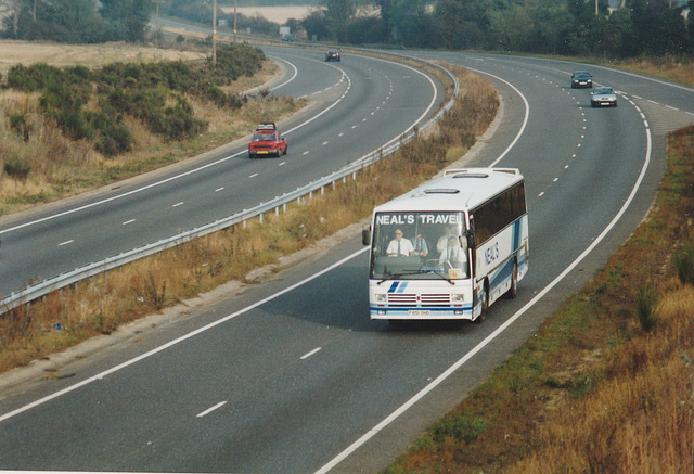 Neal’s Travel F651 OHD on the A11 at Red Lodge – 26 Oct 1997 (375-13A)