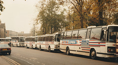 506 National Express coaches at Drummer Street, Cambridge - 7 Nov 1987