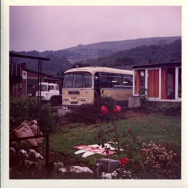 East Yorkshire 741 (3741 RH) at Scott's Cafe in Mytholmroyd - Oct 1972